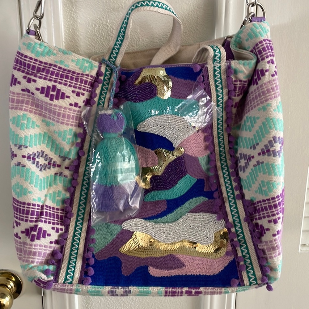 AMERICA & BEYOND Embroidered, Beaded Bag